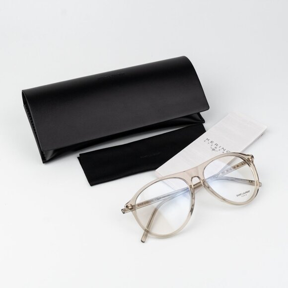 Saint Laurent Women Eyeglasses Transparent Beige Pilot SL667OPT 003 BRAND NEW - Picture 10 of 11